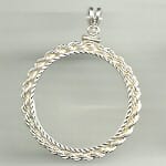 Sterling Silver Diamond Cut Rope Bezel